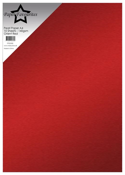 Paper Favourites  Pearl Paper Orient red A4 2 sidet 140g